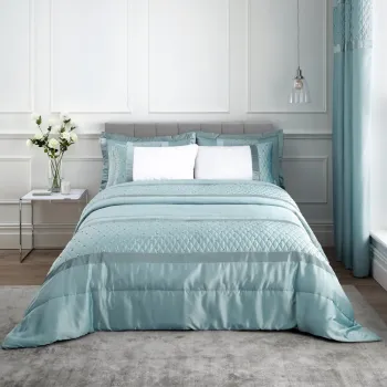 Cuvertura albastra din microsatin 240x260 cm Sequin Cluster - Catherine Lansfield imagine