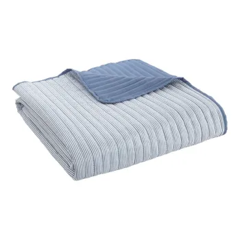 Cuvertura albastra matlasata 220x230 cm Stripe - Catherine Lansfield imagine