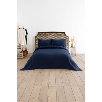 Cuvertura albastru-inchis 200x220 cm Waffle - Mijolnir imagine