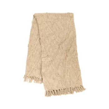 Cuvertura bej din bumbac pentru pat dublu 250x260 cm Sahara - Tiseco Home Studio imagine