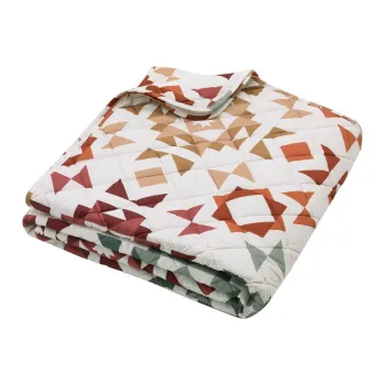 Cuvertura bej matlasata 220x230 cm Autumn Patchwork Geo - Catherine Lansfield imagine