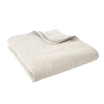 Cuvertura bej matlasata 220x230 cm Folkstone Geo - Catherine Lansfield imagine