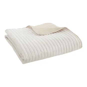 Cuvertura bej matlasata 220x230 cm Stripe - Catherine Lansfield imagine