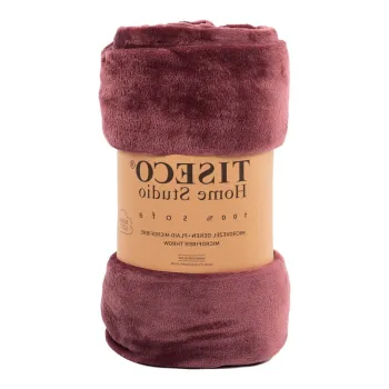Cuvertura burgundy din microplus pentru pat dublu 220x240 cm Cosy - Tiseco Home Studio imagine
