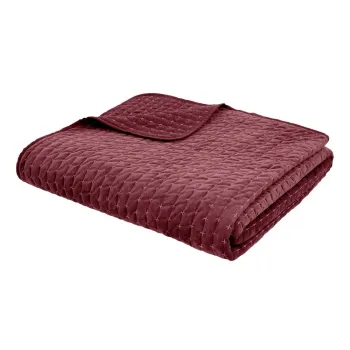 Cuvertura burgundy matlasata din catifea 240x260 cm Attica Velvet - Bianca imagine