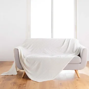 Cuvertura crem din microflanel 180x220 cm Arya - douceur d'interieur imagine
