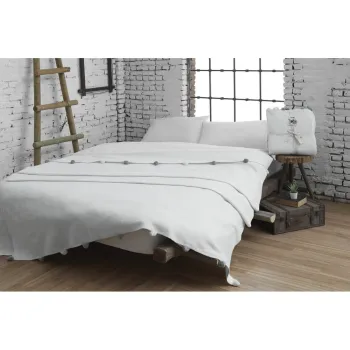 Cuvertura crem din polar/fleece 150x200 cm Pom Pom - Mijolnir imagine