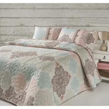 Cuvertura crem matlasata si 2 fete de perna 200x220 cm Andalucia - Mijolnir imagine