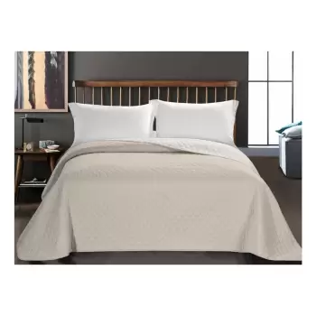 Cuvertura cu 2 fete din microfibra DecoKing Axel, 200 x 220 cm, bej-alb imagine