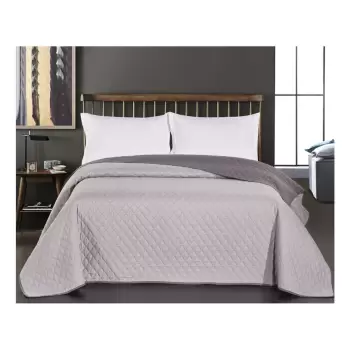 Cuvertura cu 2 fete din microfibra DecoKing Axel, 200 x 220 cm, gri imagine