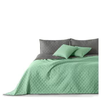 Cuvertura cu 2 fete din microfibra DecoKing Axel, 200 x 220 cm, verde-gri imagine