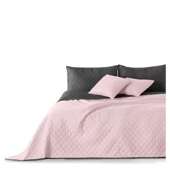 Cuvertura cu 2 fete din microfibra DecoKing Axel, 2100 x 170 cm, roz-gri imagine