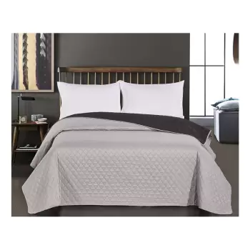 Cuvertura cu 2 fete din microfibra DecoKing Axel, 220 x 240 cm, negru - gri imagine