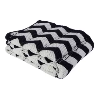 Cuvertura din bumbac Homemania Decor Cozy, 130 x 170 cm, albastru inchis imagine