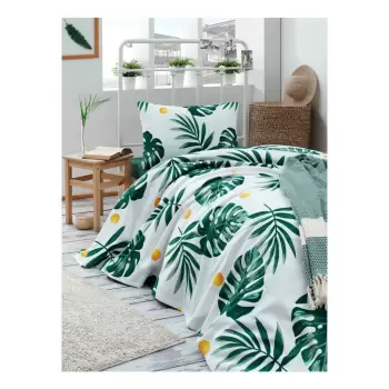 Cuvertura din bumbac pentru pat Muniro Jungle, 160 x 235 cm imagine