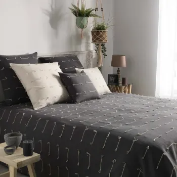 Cuvertura gri antracit 180x220 cm Fileo - douceur d'interieur imagine