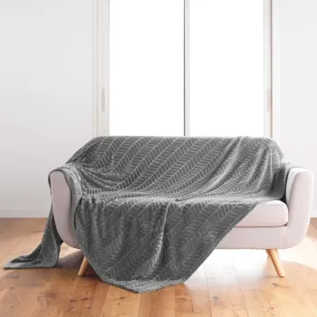 Cuvertura gri din microflanel 180x220 cm Arya - douceur d'interieur imagine