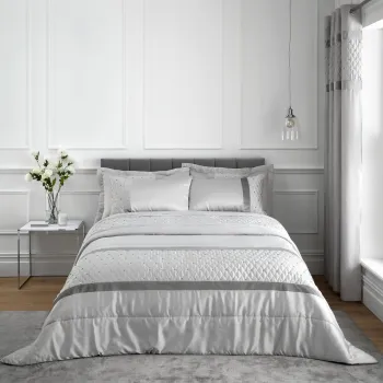 Cuvertura gri din microsatin 240x260 cm Sequin Cluster - Catherine Lansfield imagine