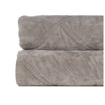 Cuvertura gri matlasata din catifea 180x260 cm - Ixia imagine