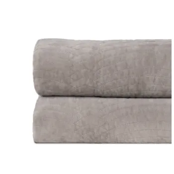 Cuvertura gri matlasata din catifea 180x260 cm - Ixia imagine