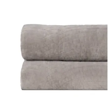 Cuvertura gri matlasata din catifea 230x260 cm - Ixia imagine