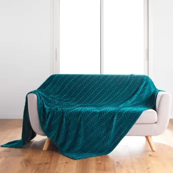 Cuvertura in culoarea petrolului din microflanel 180x220 cm Arya - douceur d'interieur imagine