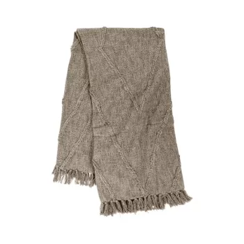 Cuvertura maro deschis din bumbac pentru pat dublu 250x260 cm Sahara - Tiseco Home Studio imagine