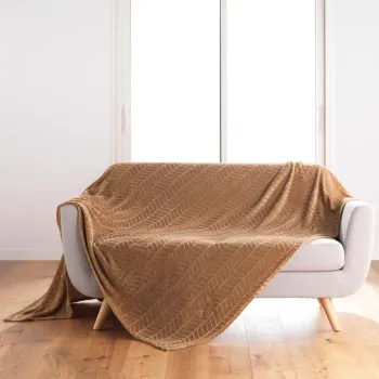 Cuvertura maro din microflanel 180x220 cm Arya - douceur d'interieur imagine