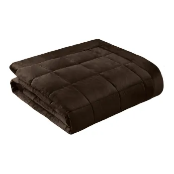 Cuvertura maro inchis matlasata din catifea 220x220 cm Kingsley Matt Velvet - Catherine Lansfield imagine