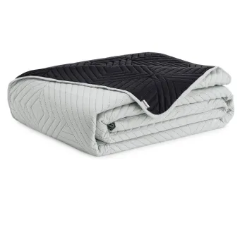 Cuvertura neagra/gri deschis matlasata din microfibra 240x260 cm Softa - Restilo imagine