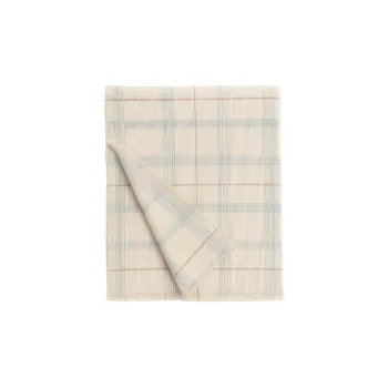 Cuvertura pentru copii crem/verde salvie din bumbac 140x200 cm Tartan Blue Sage - Lorena Canals imagine