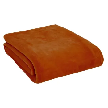 Cuvertura portocalie din microplus pentru pat dublu 200x240 cm Raschel - Catherine Lansfield imagine