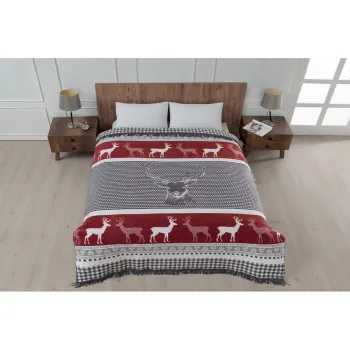 Cuvertura rosie/gri 150x200 cm - Mila Home imagine