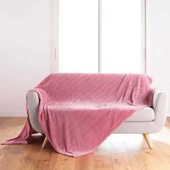 Cuvertura roz din microflanel 180x220 cm Arya - douceur d'interieur imagine