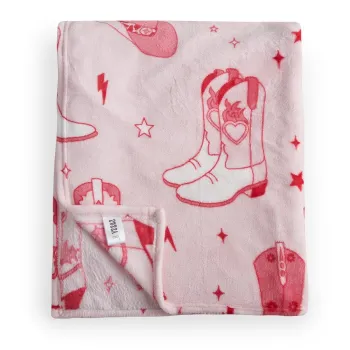 Cuvertura roz din microplus/cocolino 200x240 cm Cowgirl Boot - Sassy B imagine