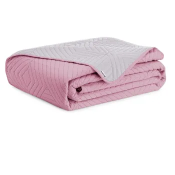 Cuvertura roz/gri deschis matlasata din microfibra 220x240 cm Softa - Restilo imagine