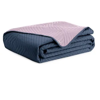 Cuvertura roz/gri inchis matlasata din microfibra 220x240 cm Softa - Restilo imagine