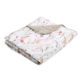 Cuvertura verde/bej matlasata din bumbac 200x220 cm Grasmere Floral - Catherine Lansfield imagine