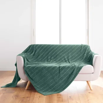 Cuvertura verde din microflanel 180x220 cm Arya - douceur d'interieur imagine