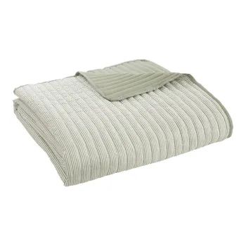 Cuvertura verde matlasata 220x230 cm Stripe - Catherine Lansfield imagine