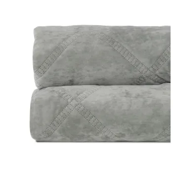 Cuvertura verde prafuit matlasata din catifea 180x260 cm - Ixia imagine