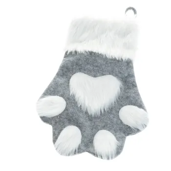 Decoratiune ciorap de Craciun din material textil Paw - Dakls imagine