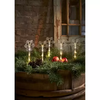 Decoratiune cu LED pentru Craciun pentru exterior Star Trading Wandy Snowflake, inaltime 25 cm imagine
