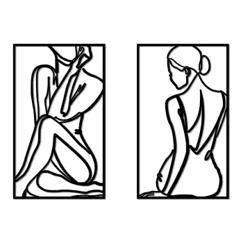 Decoratiune de perete din metal 42x70 cm Minimalist Female - Wallity imagine
