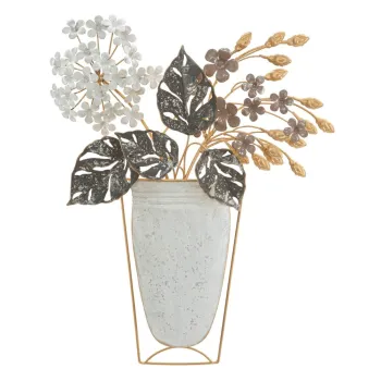 Decoratiune de perete din metal 45,5x53 cm Floral - Mauro Ferretti imagine