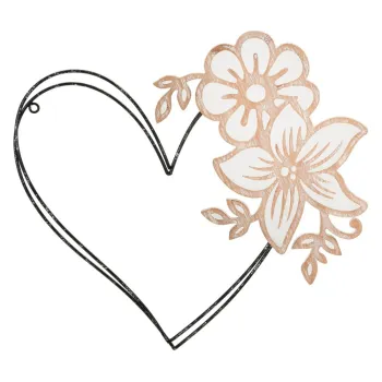 Decoratiune de perete din metal 50x45 cm Heart - Mauro Ferretti imagine