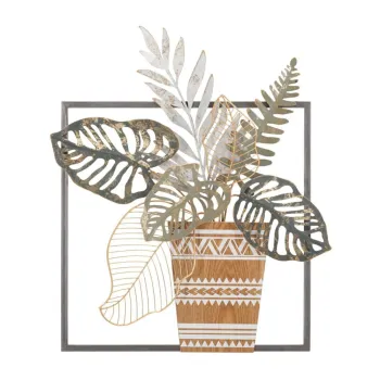 Decoratiune de perete din metal 54x63 cm Vaso - Mauro Ferretti imagine