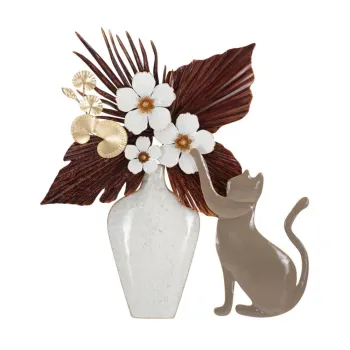 Decoratiune de perete din metal 55x60 cm Cat - Mauro Ferretti imagine