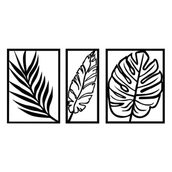 Decoratiune de perete din metal 80x38 cm Leaf - Wallity imagine