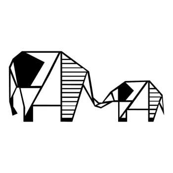 Decoratiune de perete Wallity Elephant, negru imagine